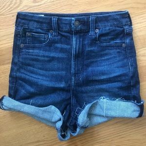 American Eagle High Rise Blue Denim Shortie Curvy 4 - Next Level Stretch Blue